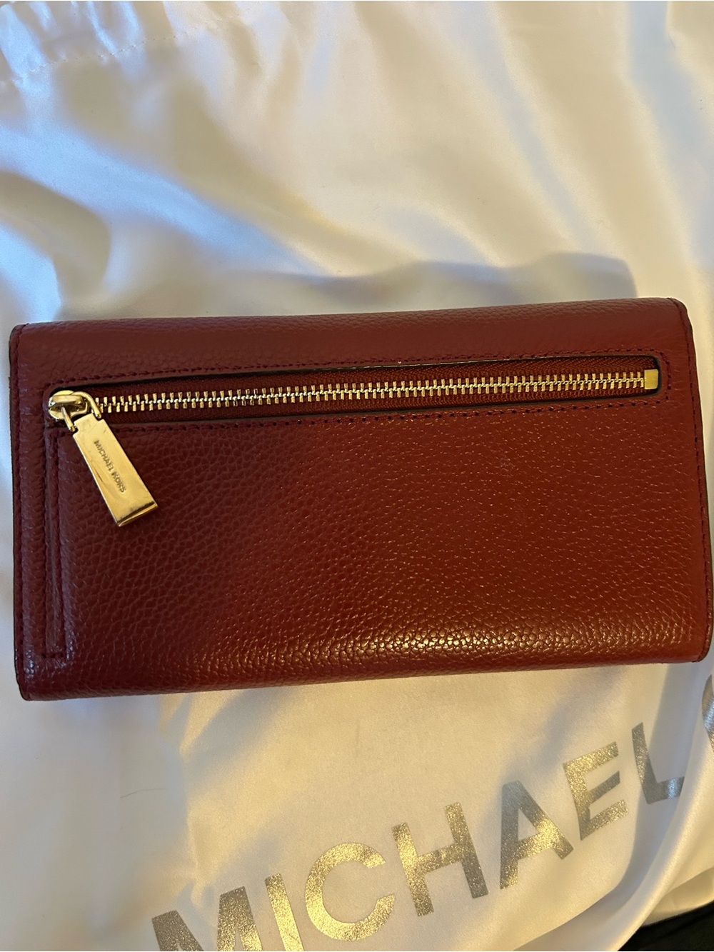 Michael Kors Nouveau Hamilton Large Bag in color Barolo with matching wallet - Picture 12 of 12